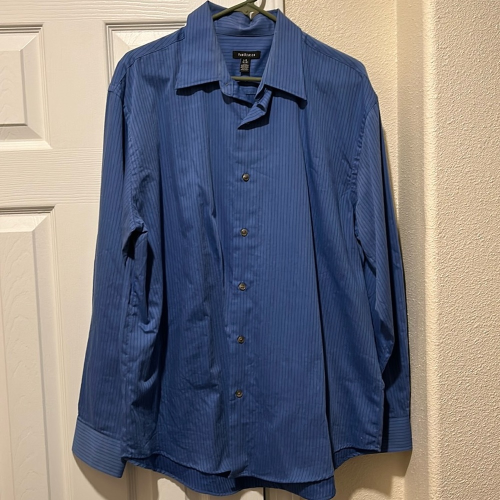 Van Heusen Pinstripe Dress Shirt Sz. L 16-16.5